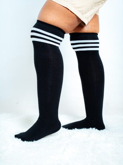 Thigh High Socks Striped Over Knee Long Boot Stockings