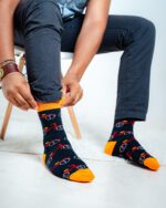 1pair Unique Colorful Bike Print Knee-high Socks