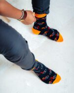 1pair Unique Colorful Bike Print Knee-high Socks
