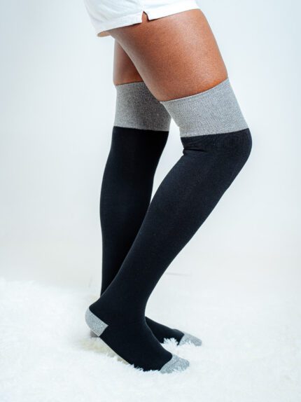 Two-Tone Women's Knee High Boot Socks