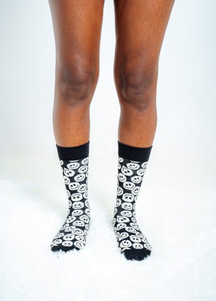 Happy Socks Twisted Smile Socks - Black and White