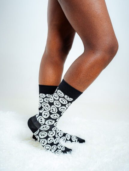 Happy Socks Twisted Smile Socks - Black and White