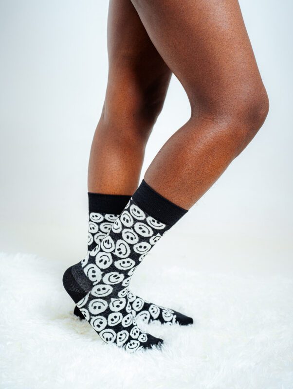 Happy Socks Twisted Smile Socks - Black and White